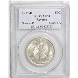 1917-D 50C Reverse AU53 PCGS. A visually appealing exa 