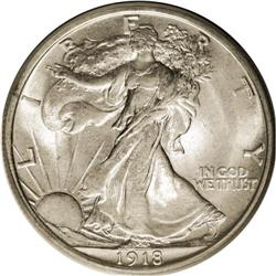 1918 50C MS65 PCGS. The 1918-P is often seen with bagm 