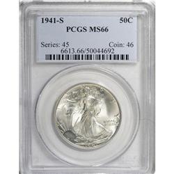 1941-S 50C MS66 PCGS. The strike is above-average on t 