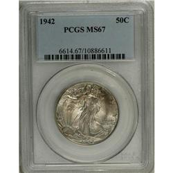 1942 50C MS67 PCGS. Well struck and lustrous, with an 
