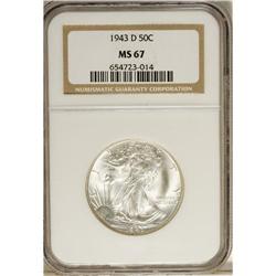 1943-D 50C MS67 NGC. A nicely struck and essentially u 