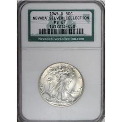 1945-D 50C MS67 NGC. Ex: Nevada Silver Collection. Thi 