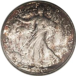 1947-D 50C MS67 NGC. A beautifully toned Superb Gem wi 