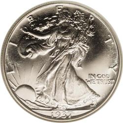 1937 50C PR67 NGC. A brilliant silver-white Superb Gem 