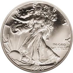 1938 50C PR68 NGC. A few thousand 1938 proof half doll 