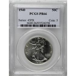 1940 50C PR66 PCGS. Practically untoned with seemingly 