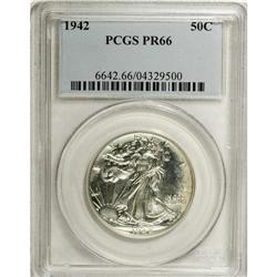 1942 50C PR66 PCGS. Deeply reflective aside from the f 