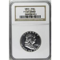 1952 50C PR67 Cameo NGC. A boldly struck and largely u 