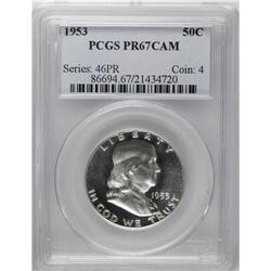 1953 50C PR67 Cameo PCGS. A deeply reflective, highly 