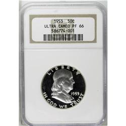 1953 50C PR66 Ultra Cameo NGC. A well struck Gem with 