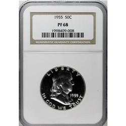 1955 50C PR68 NGC. A shining and deeply reflective exa 