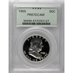 1955 50C PR67 Deep Cameo PCGS. A boldly struck piece t 