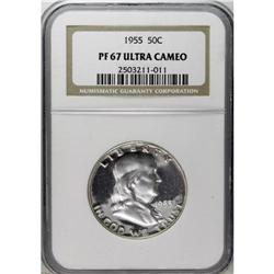 1955 50C PR67 Ultra Cameo NGC. A sharply struck Superb 