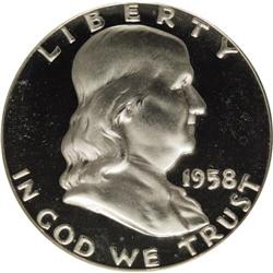 1958 50C PR68 Deep Cameo PCGS. This black-and-white ha 