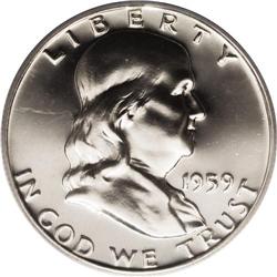 1959 50C PR68 Cameo PCGS. Boldly impressed and immense 