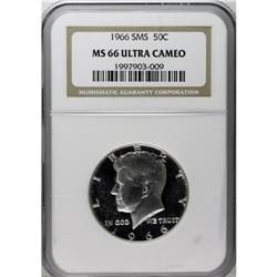 1966 50C SMS MS66 Ultra Cameo NGC. Strong contrast and 