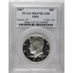 1967 50C SMS MS67 Deep Cameo PCGS. Crescents of golden 