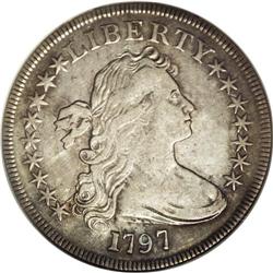 1797 S$1 9x7 Stars, Small Letters VF30 NGC. B-2, BB-72 