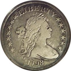 1798 S$1 Small Eagle, 13 Stars Fine 15 PCGS. B-1, BB-8 