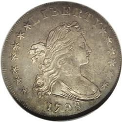 1798 S$1 Large Eagle AU50 NGC. B-17, BB-101, High R.5. 