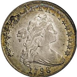 1798 S$1 Large Eagle, 10 Arrows AU50 ANACS. B-21, BB-1 