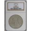 Image 1 : 1845 S$1 AU53 NGC. Pearl-gray and gold grace this mode 