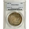 Image 1 : 1877-S T$1 MS63 PCGS. Light powder-gray and russet pat 