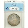 Image 1 : 1877 T$1 PR62 ANACS. Moderately reflective beneath blu 