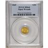 Image 1 : 1849 G$1 Open Wreath MS64 PCGS. Sharply struck, with b 