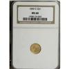 Image 3 : 1850-C G$1 MS60 NGC. Variety 3-C. The usual dies for t 