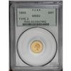 Image 3 : 1855 G$1 MS62 PCGS. Type Two. The 1855 gold dollar, wi 