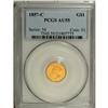 Image 3 : 1857-C G$1 AU55 PCGS. Variety 10-L. Luster brightens t 