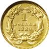 Image 2 : 1889 G$1 MS65 NGC. This exactingly struck Gem exhibits 