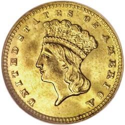 1889 G$1 MS66 NGC. Final year of issue and always a po 