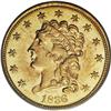 Image 1 : 1836 $2 1/2 Script 8 MS62 PCGS. McCloskey-D, Head of 1 