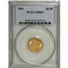 Image 1 : 1896 $2 1/2 MS64 PCGS. Variegated orange-gold and mint 