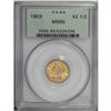 Image 3 : 1903 $2 1/2 MS65 PCGS. Original peach-gold toning and 