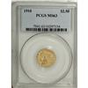 Image 1 : 1910 $2 1/2 MS63 NGC. A well struck yellow-orange exam 