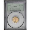 Image 1 : 1910 $2 1/2 MS64 PCGS. A well struck orange-gold examp 