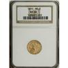 Image 1 : 1911 $2 1/2 MS63 NGC. Lustrous peach-gold surfaces dis 