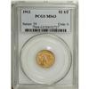 Image 1 : 1912 $2 1/2 MS63 PCGS. Gold-orange with zones of rose 