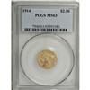 Image 3 : 1914 $2 1/2 MS63 PCGS. A solidly struck and satiny gre 