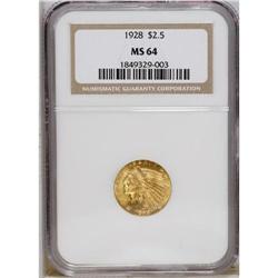 1928 $2 1/2 MS64 NGC. The penultimate issue of the Ind 
