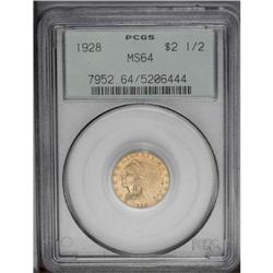 1928 $2 1/2 MS64 PCGS. A well struck yellow-orange exa 