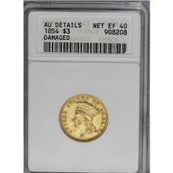 1854 $3 --Damaged--ANACS. AU Details, Net XF40. This li 