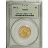 Image 3 : 1862 $3 MS61 PCGS. No clash marks appear on this examp 