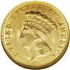 Image 1 : 1874 $3 MS63 NGC. Shimmering luster and pretty lime-gr 