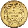 Image 2 : 1878 $3 AU58 NGC. Lustrous yellow-gold surfaces show a 