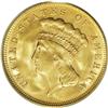 Image 1 : 1878 $3 MS64 PCGS. The appealing golden surfaces displ 