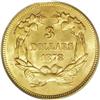 Image 2 : 1878 $3 MS64 PCGS. The appealing golden surfaces displ 